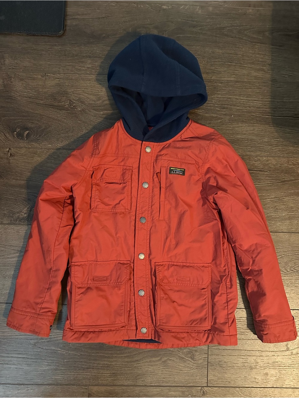 L.L. Bean Kids' Mountain Classic Water-Resistant Shirt Jacket Orange M 10-12